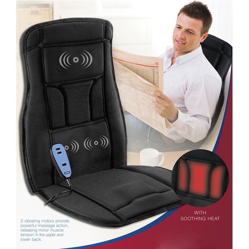 Conair Heat Massaging Seat Cushion for Home/Office, Upper and Lower