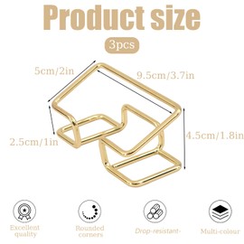 ASTIMESA 3 Pack Gold Business Card Holder for Desk, Metal Business Card Display Stand, Desk Accessories for Men and Women (Gold)