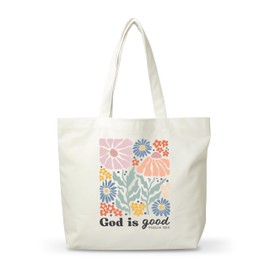 FQPJA Women Bible Canvas Tote Bag, Religious Christian Inspirational Gifts, Reusable Boho Shopping Tote, Aesthetic Shoulder Bag, Thanksgiving Christmas Gifts For Friends Colleagues -A15