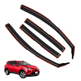 in-Channel Window Visors Rain Guards FIT Toyota RAV4 2020-2025 (2020-2025) – 4-Piece in-Channel Dark-Smoke Polycarbonate Vent Deflectors