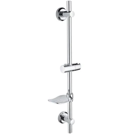 Tecmolog Drill Free Shower Slide Bar ABS Plastic Height/Angle Adjustable Shower Rail Suction with Dish Chrome, BC4044