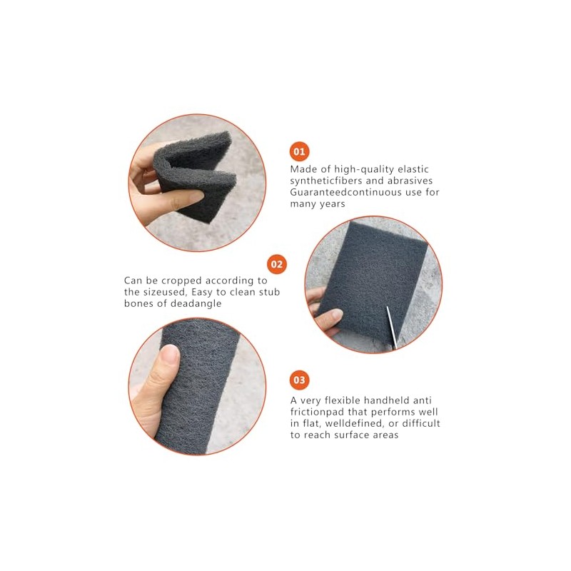 6" x 9" Gray & Maroon General Purpose Scuff Pads,