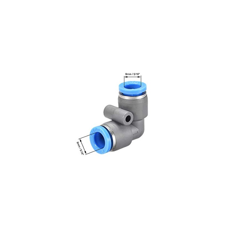 sourcing map Elbow Push to Connect Air Fittings 8mm Tube