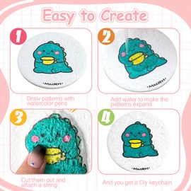 3D Drawing Magic Foam Texture Paper Magic Canvas Sponge Painting Kit with Water Brush, Puffy Paint Paper Sets with 12-Colors Marks Pen, 3D Art Drawing Paper Kit for Kids Boys Girls Gift DIY Painting