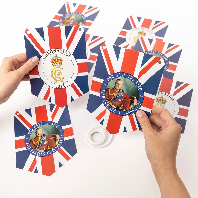 Coronation Bunting King Charles III Flag Banner for Home or