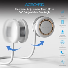 AceCard | Portable Neck Fan | Bladeless Hanging Neck Fan Rechargeable | Hands Free Personal Fan for Outdoor, Sports, Travel (Blue)