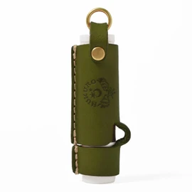 HUKURO Lip Balm Case, Men's, Women's, Leather, Tochigi Leather, Made in Japan, green