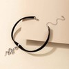 Yheakne Punk Snake Velvet Collar Silver Snake Pendant Necklace Chain
