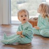 Organic Cotton Crossover Baby Sleepsuit with Feet - Sage Green