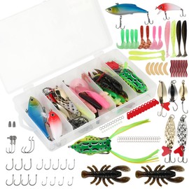 Fishing Lure Set with Fishing Box, 107/137 Pieces Fishing Accessories Set Including Spinner, VIB, Rubber Fish for Pike, Zander, Trout, Bass, Bait Box Fishing Fishing Bait for Freshwater Saltwater