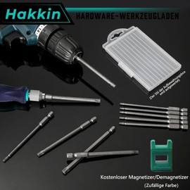 Hakkin 12-Piece Torx Screwdriver Set 1/4 Inch 100 mm Torx Bit Set Long with Hole S2 Electric Screwdriver Bit Set for Cordless Screwdriver T6/T7/T8/T9/T10/T15/T20/T25/T27/T30/T40 Star Screwdriver