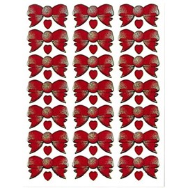 XIAXIN TSS-675 Waterproof Ribbon Stickers Gift Wrapping Sticker Set, Hologram Glitter, PVC, Weatherproof, Waterproof, Indoor and Outdoor Use (1 Piece, Red)