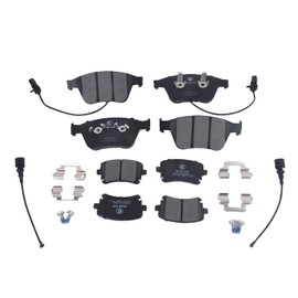 DongJinK Front & Rear Brake Pads Set Compatible with Bentley Continental Gt Gtc Flying Spur 2004-2018 3W0698151 3W0698451 3W0698151P 3W0698151AA 3W0698451J 3W5698451B