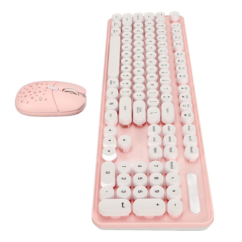 Wireless Keyboard and Mouse Combo Pure Color Retro 2.4G Wireless