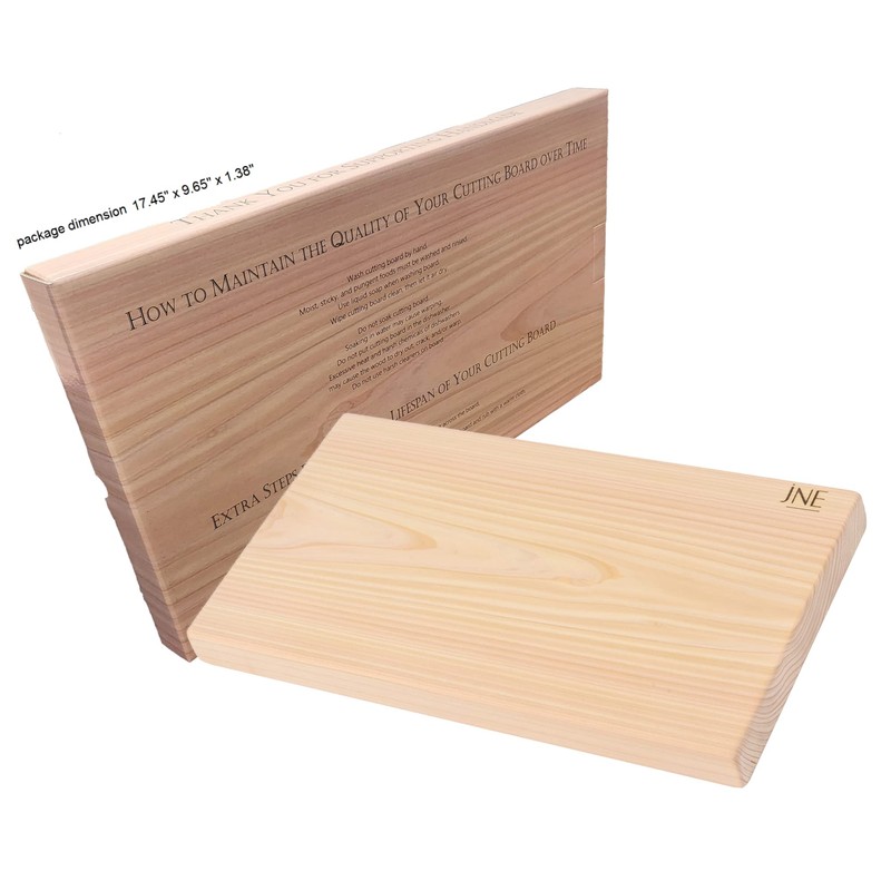 Hinoki Cypress Reversible Wood Cutting Board, 17.3" x 9.5" x1.2",