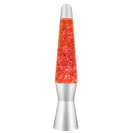 zhrisezlava 16IN Orange Glitter Lamp, Liquid Relaxing Motion Light, Home Decor Calming and Entertaining Lamp, Night Light for Meditation, Amazing Gifts for Adults & Kids, Silver Base,(2hao)