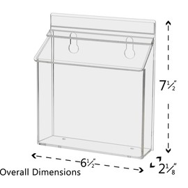 Marketing Holders 6"W x 4 1/2"H Outdoor Realtor Brochure Tri Fold Pamphlet Display Lid Printed Material Menus Maps Guides Clear Acrylic