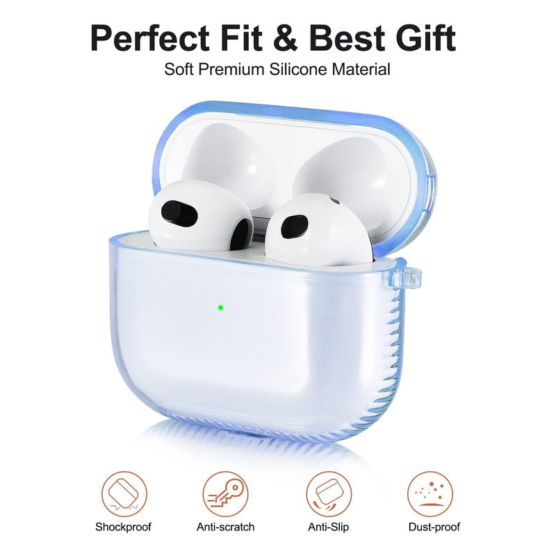 KOREDA Compatible with AirPods 3rd Generation Case Cover, Soft Clear