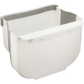 Takeda Corporation TBK-S10 Folding Trash Can, Folding, Hanging on the Door, White/Gray, 10.0 x 7.1 x 7.3 inches (25.5 x 18 x 18.5 cm), Folding Trash Can Hang Over the Door