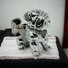 LondonMart Crushed Diamond Silver Bull Dog Ceramic Sparkly Crowned Puppy