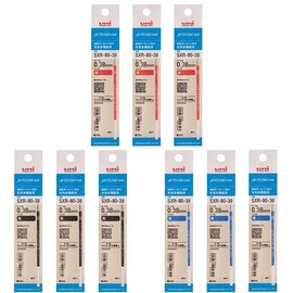 Mitsubishi Pencil, Ballpoint Pen Refill, Black, Red, Blue, Jet Stream, Multi-Color Multifunctional, SXR-80-38, 0.015 inches (0.38 mm) SXR8038K