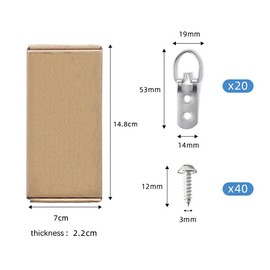 Hsthe Sea 20 Pieces D-Ring Picture Frame Hooks for Heavy Photo Frames Picture Frame Set with Two Holes and Screws