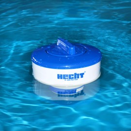 Hecht Chlorine Dosage Float For Clear, Clean Water, Perfect For Large And Small Pools, High-Quality Container For All Tabs And Chlorine Tablets, Ideal Pool Accessory, White