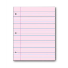 School Smart 3-Hole Punched Filler Paper, 8-1/2 x 11 Inches, Pink, 100 Sheets - 087155