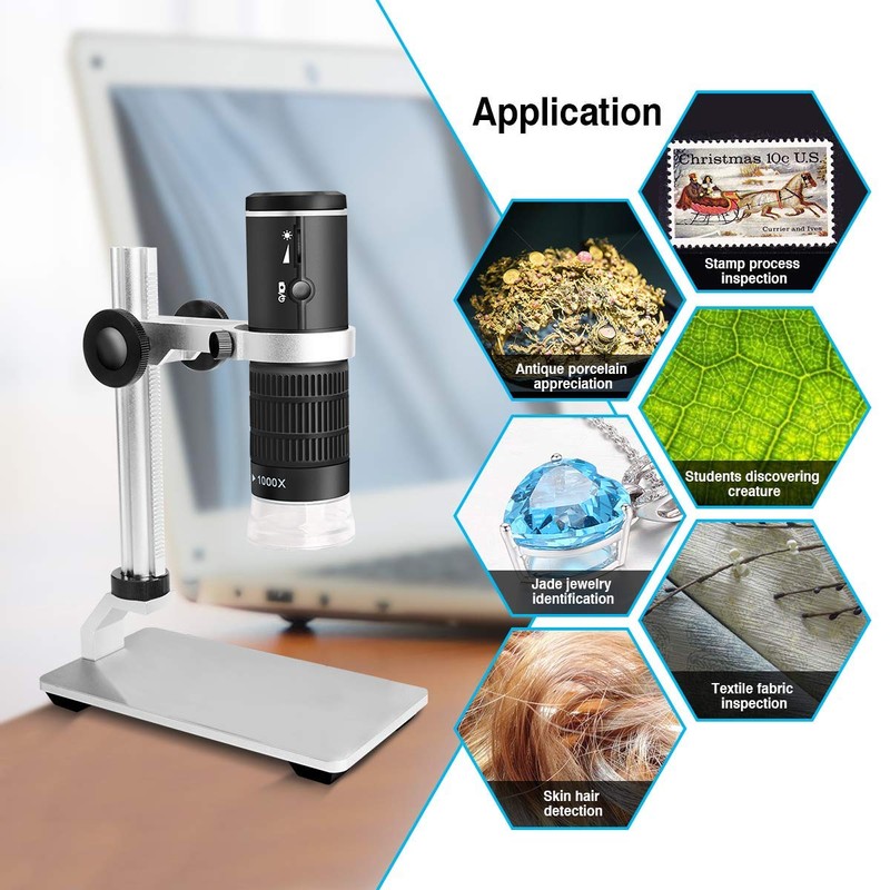WiFi Digital Microscope for Smart Phone Mac Windows, Cainda HD