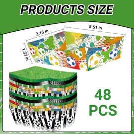 TOLGOE Soccer Party Supplies Decorations 2026-48 PCS Disposable Paper Food Trays for World Cup Game Day, Soccer Themed Plates for Popcorn, Nachos, Fries, Hot Dogs