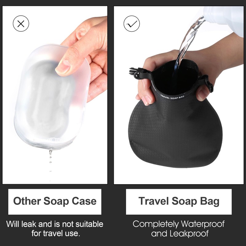 2 Pack Soap Travel Case Container, Portable Soap Bag Travel