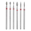 sourcing map 6pcs 200-230 Grits Diamond Grinding Bit 1.3/2/2.3/2.6mm Oval
