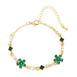 FDEETY Women's Premium Fresh Diamond Flower Bracelet Cherry Blossom Design Flower Bracelet Suitable for Holiday Gifts for Girlfriends, Alloys