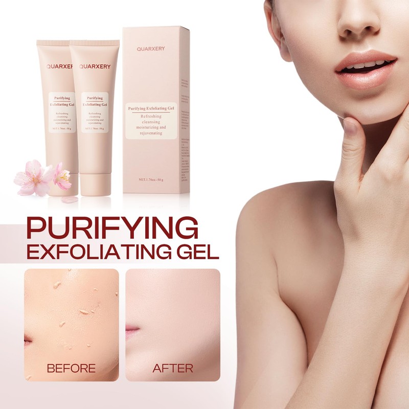 QUARXERY Purifying Exfoliating Gel 2Pcs：Gentle for Face Facial - Exfoliating