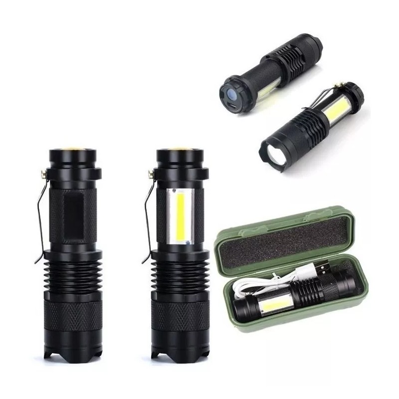 LJK Lampara Táctica Mini Con Cob 3000 Lumens Recargable Con