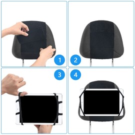 Car Headrest Mount Silicon Holder - Universal Tablet Holder for Car Kids Tablets Car Mount Angle-Adjustable Car Headrest Holder Fits All 7 inch to 11 inch Tablets