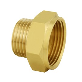 Joywayus Garden Hose Adapter, 1" NPSH Female x 3/4" GHT Male Hose Thread, Solid Brass Connector Heavy-Duty Fittings