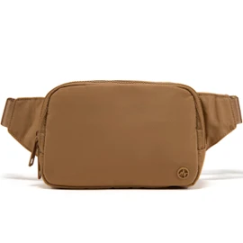 Everywhere Belt Bag Large 2L, Pander Waterproof Everywhere Fanny Pack Purse for Women and Men with Adjustable Strap. (Caramel Brown)