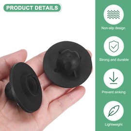 M METERXITY 8-Pack Camping Chair Foot, 0.59"/ 15mm Tubing Dia Detachable Camping Chair Leg Covers Anti-Slip Stool Feet Replacement for Hiking/Fishing/Camping, Black