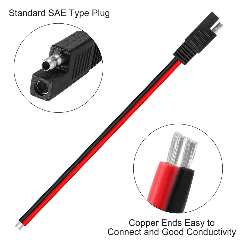 AITRIP 10PCS 1 Feet 30CM 14 AWG Connectors Cable Quick