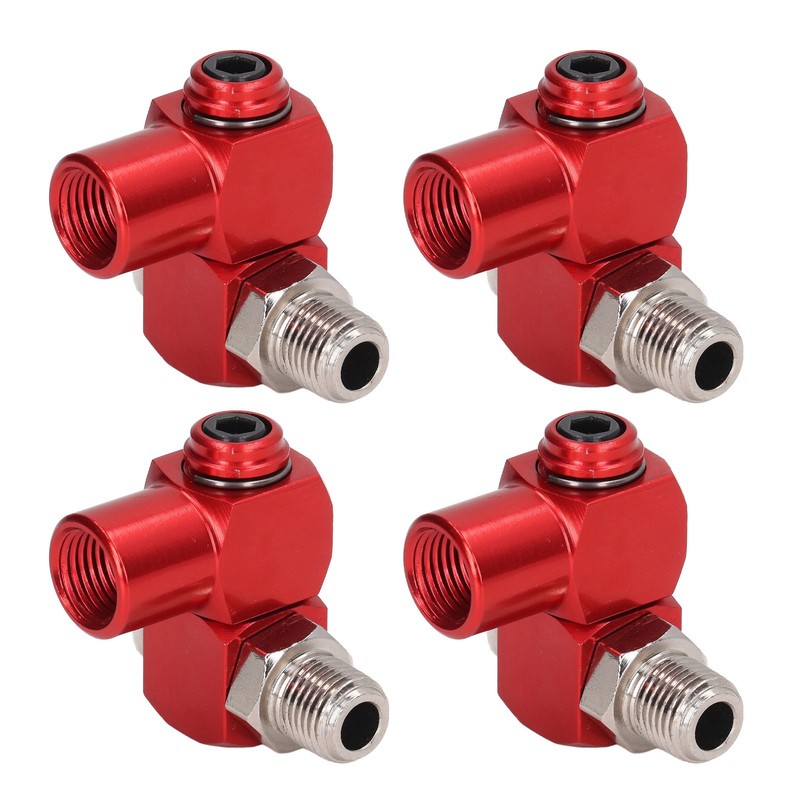 4Pcs 360 Degree Air Hose Connector 1/4in NPT Thread Industrial