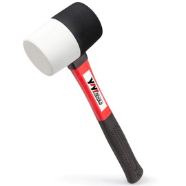 YIYITOOLS Rubber Hammer, 16oz rubber mallet With fiberglass Handle,black and white