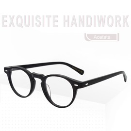 Retro Rund Blaulichtfilter Brille Damen Herren Computerbrille Gaming Blaulichtbrille Filter Augenermüdungsschutz Modebrille Ohne Stärke Kristall Blaulichtfilter Blue Light Blocking Glasses Schwarz