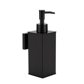 DAZI Soap Dispenser, Black, Refillable Wall Soap Dispenser, Premium Aluminium Rustproof Hand Soap Dispenser for Bathroom, Kitchen, Home, Hotel Decor, 240 ml (Wall)
