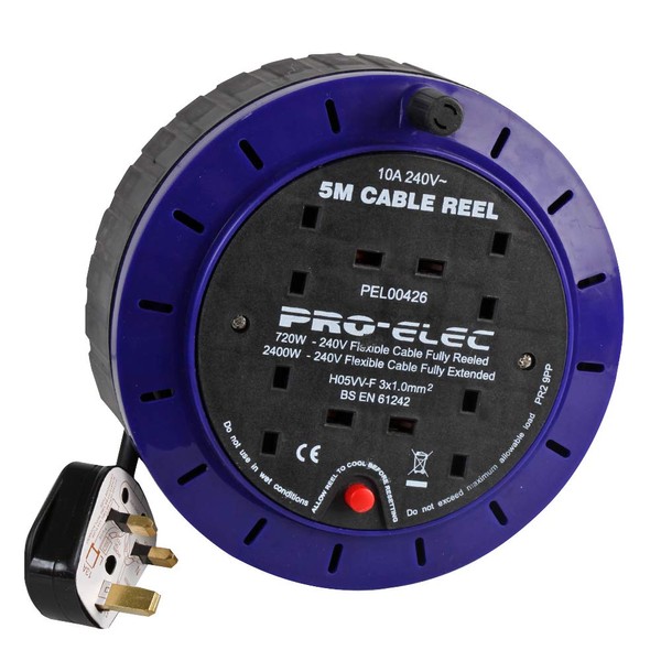 Pro Elec PEL00426 4 Socket Cassette Reel, 10A, 5 m