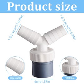 NHQZ Washing Machine Drain Adapter, Washing Machine Drain Double Connection 1 1/4 mm Y-Adapter for Hose with Inlet Connector of 19-24 mm and Outlet 40 mm, a