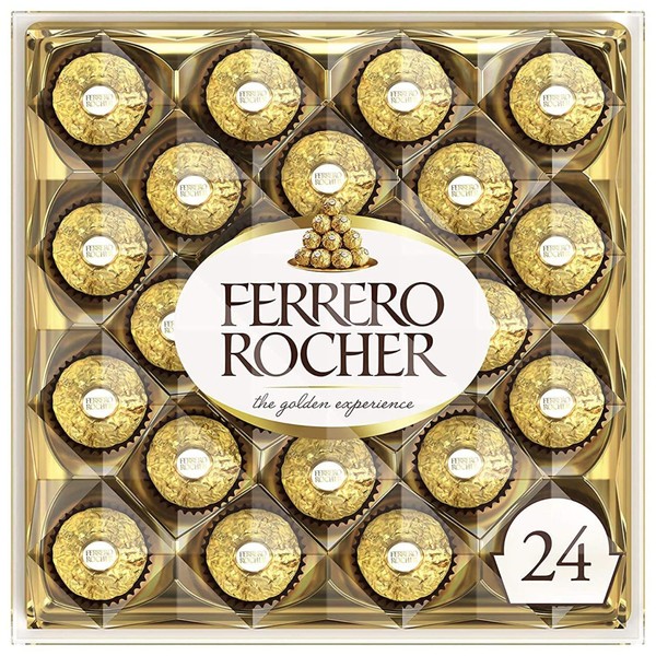Ferrero Rocher 24 Pieces Crunchy Milk Chocolate with Hazelnuts and Creamy Foding, 300g