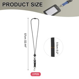 PATIKIL 2Pcs Neck Lanyard Strap for Keys ID Badges Holder Keychain Lanyard Black