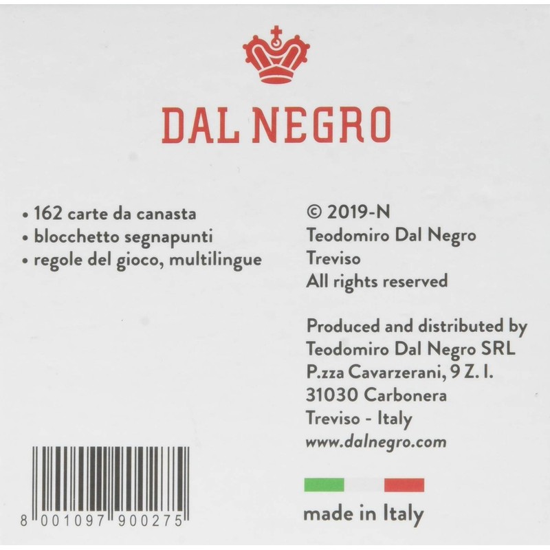 Dal Negro 90027-162 Cards Canasta Luxury, Colour, 90027