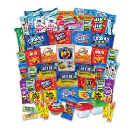Snacks Variety Pack for Adults Kids Students - 60 Count Sweet and Salty - Inmates Soldiers Men Women - Camp Care Package Gift Basket - College Treats, Office Snacks, Snack Packs by The LakeHouse